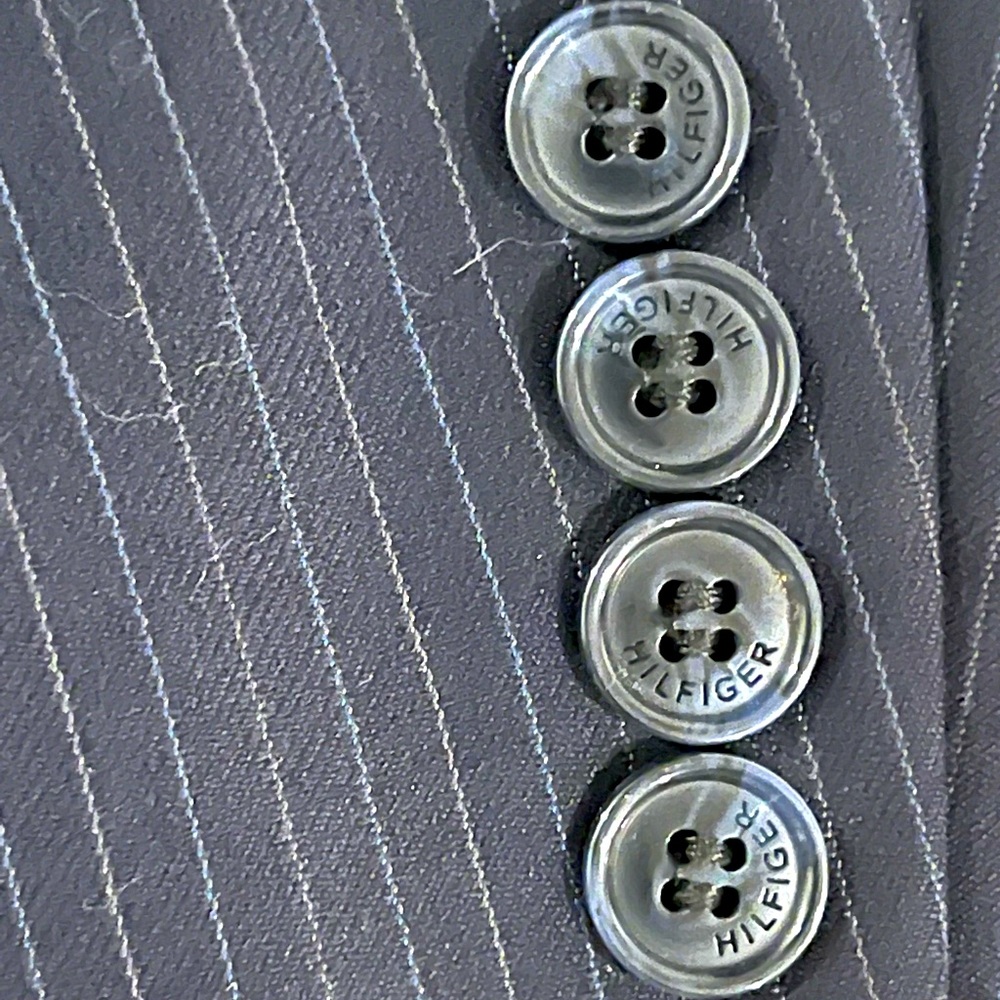 TOMMY HILFIGER PINSTRIPE SUIT BLUE MEN 40S/37W/28L - Picture 4 of 9
